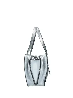 BORSA A SPALLA DONNA - REBELLE ARGENTO-BIANCO - REB0163 P0025