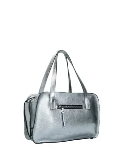 BORSA A SPALLA DONNA - REBELLE ARGENTO-BIANCO - REB0163 P0025