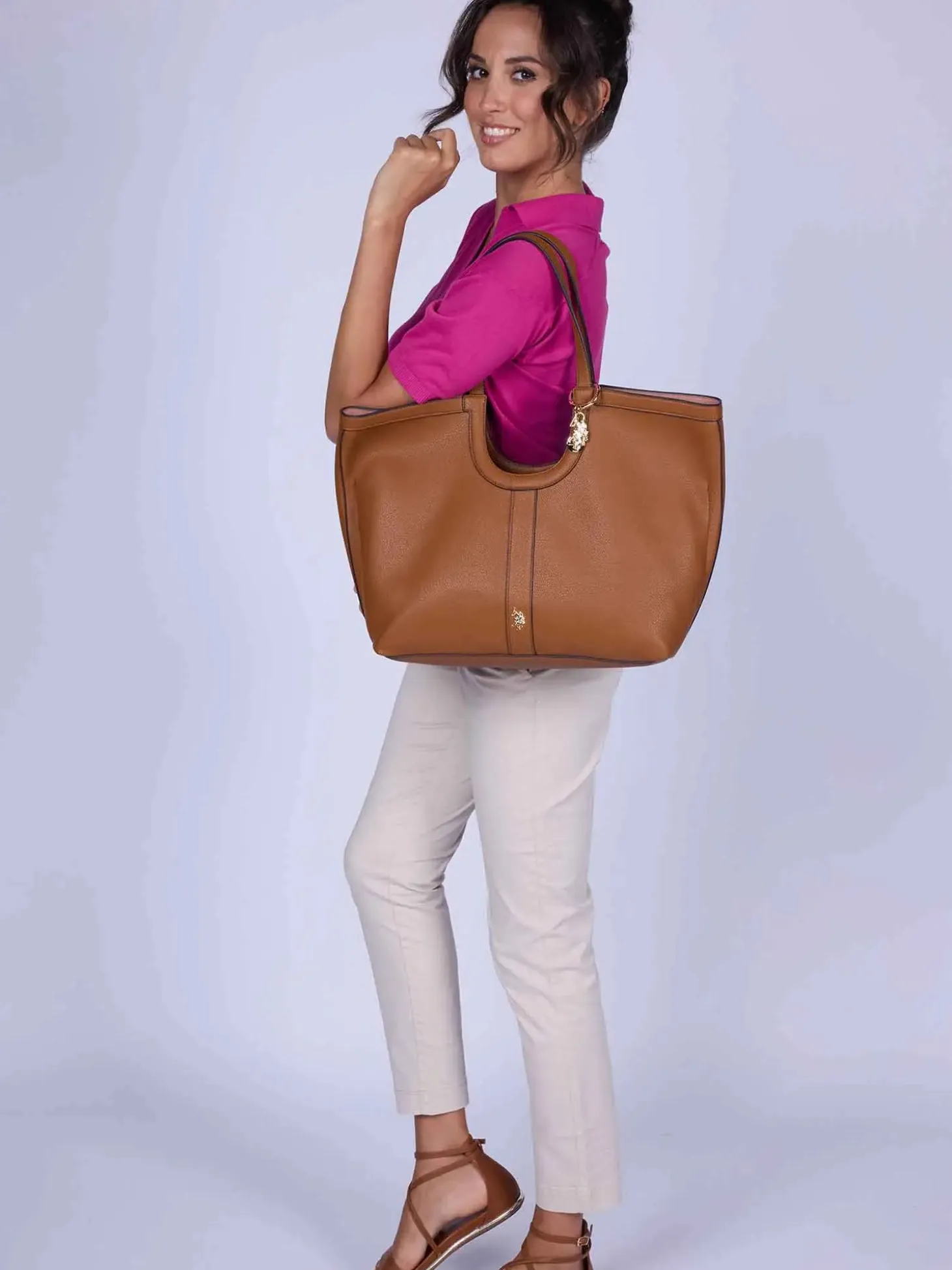 BORSA A SPALLA DONNA - US POLO ASSN. TAN - BEU8L9054WVP