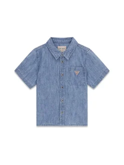 CAMICIA BAMBINO - GUESS KIDS BLU - N6GH05 WN370
