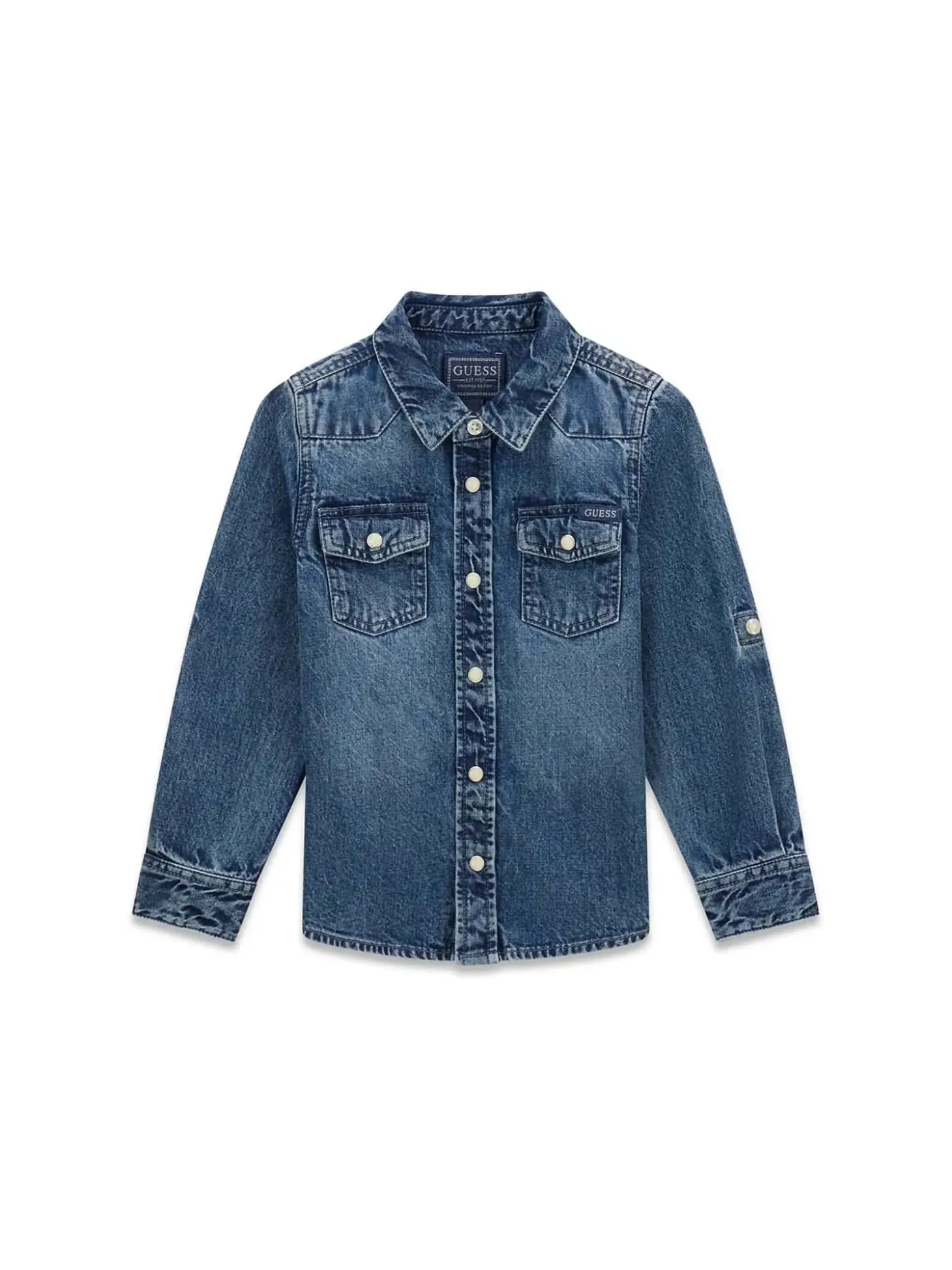 CAMICIA BAMBINO - GUESS KIDS BLU - N6RH00 D4EU0