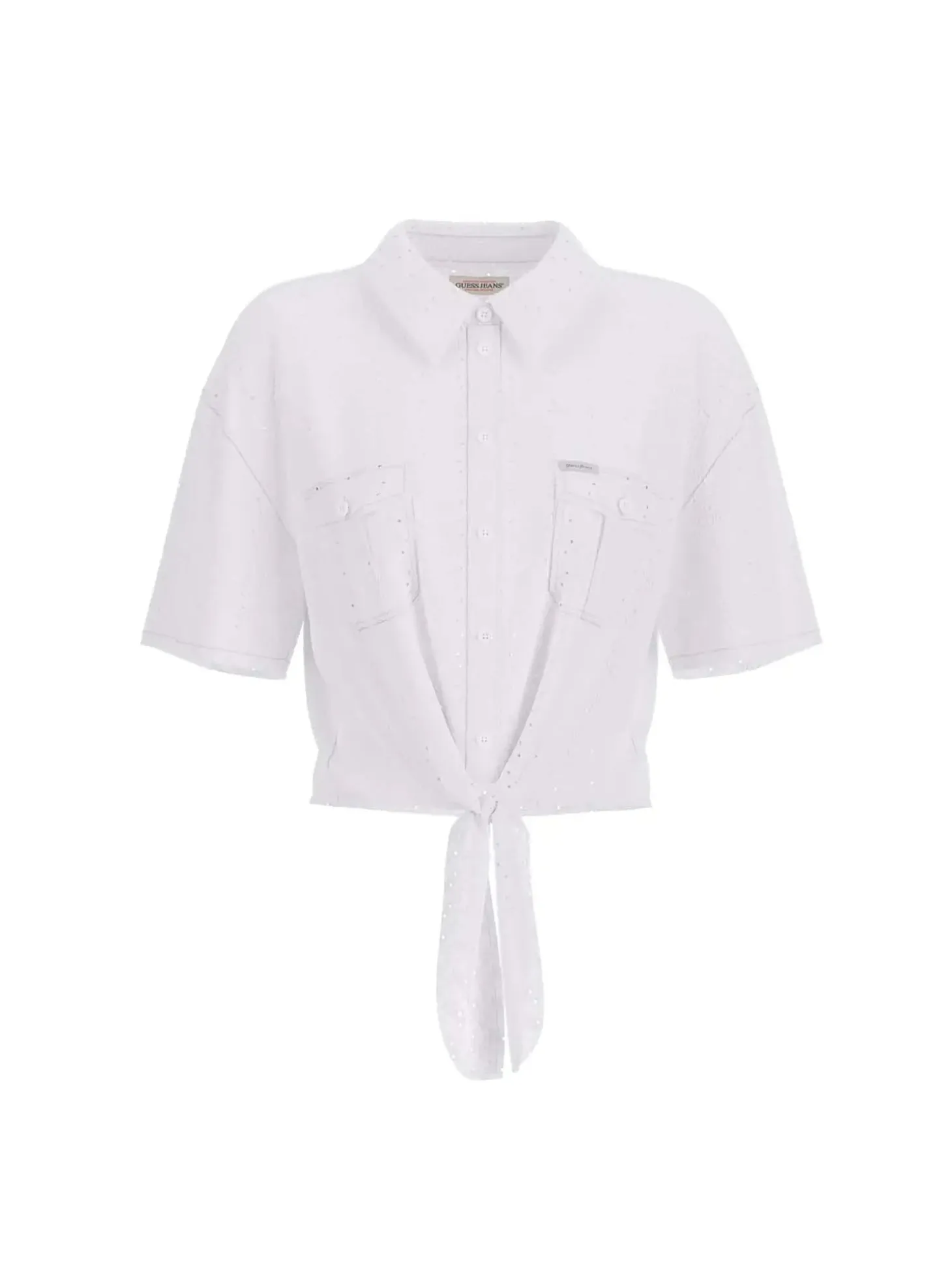 CAMICIA DONNA - GUESS JEANS BIANCO - W6GHA3 WO331