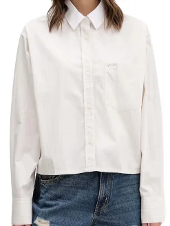 CAMICIA DONNA - GUESS JEANS BIANCO - W6RH64 WH7Q1