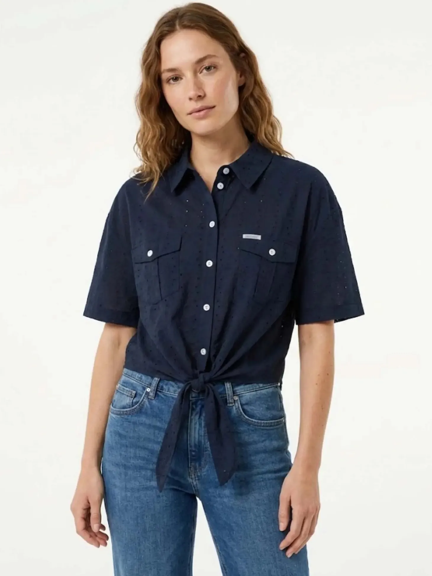 CAMICIA DONNA - GUESS JEANS BLU - W6GHA3 WO331