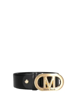 CINTURA DONNA - MARC ELLIS NERO-ORO - ME BELT - 175 BX