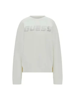 FELPA DONNA - GUESS ATHLEISURE BIANCO - V4BQ15 K7UW2