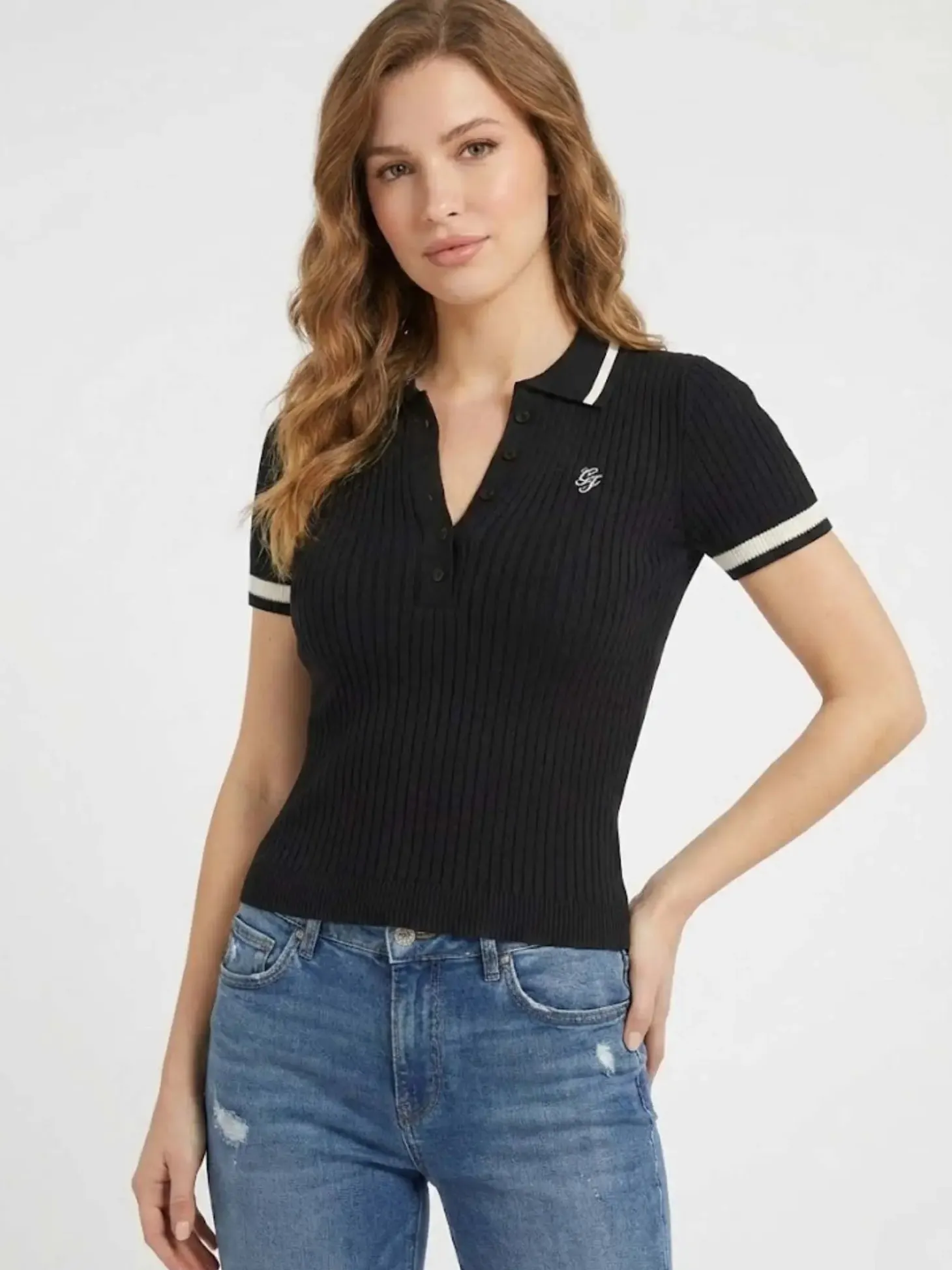 FELPA DONNA - GUESS JEANS NERO - W6GRZ1 Z3P32
