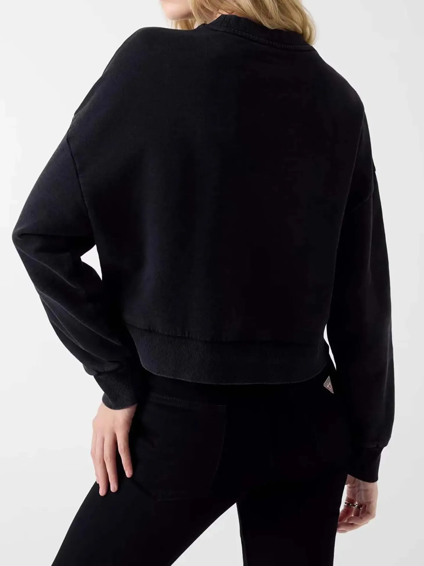 FELPA DONNA - GUESS JEANS NERO - W6RQ04 KCPR1