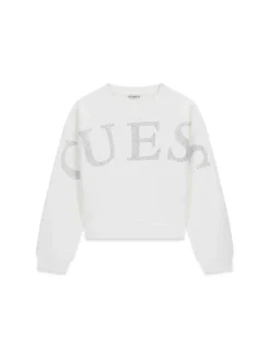 FELPA RAGAZZA - GUESS KIDS BIANCO - J6RQ10 KAD74