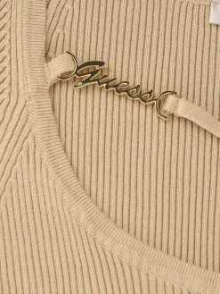 MAGLIA DONNA - GUESS APPAREL BEIGE - W6YR22 Z0966