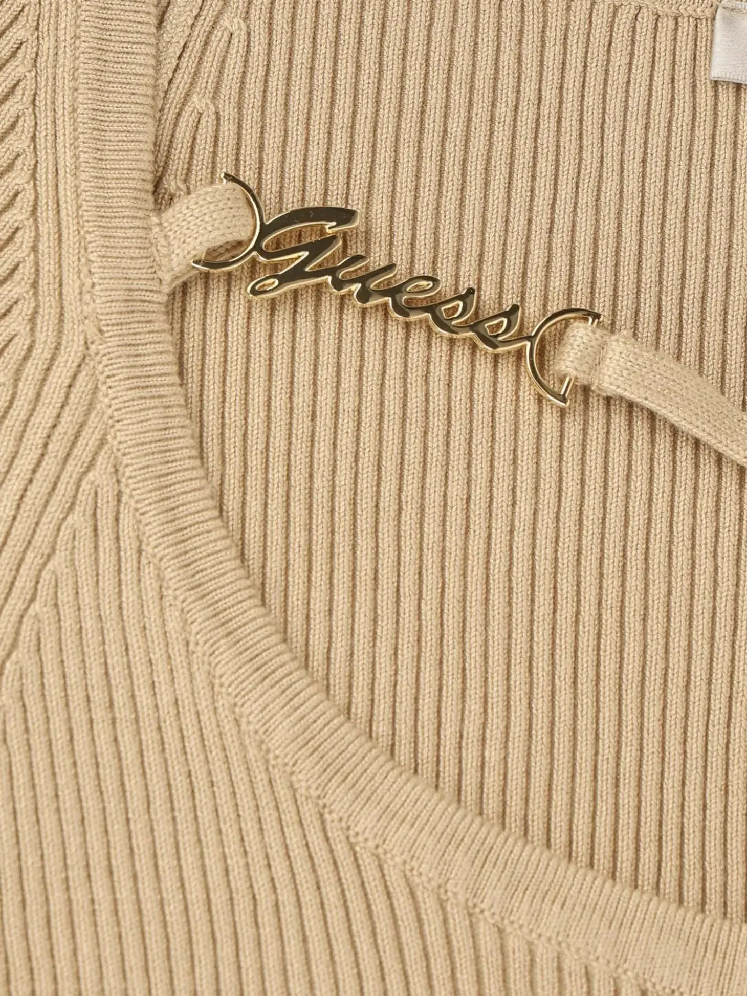 MAGLIA DONNA - GUESS APPAREL BEIGE - W6YR22 Z0966