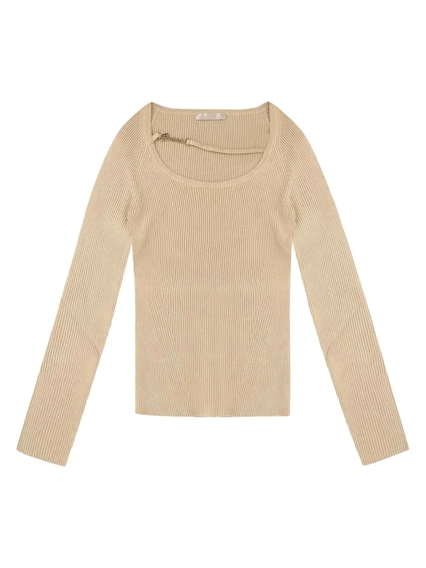 MAGLIA DONNA - GUESS APPAREL BEIGE - W6YR22 Z0966