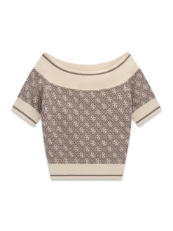 MAGLIA DONNA - GUESS APPAREL MARRONE - W6YR19 Z0962