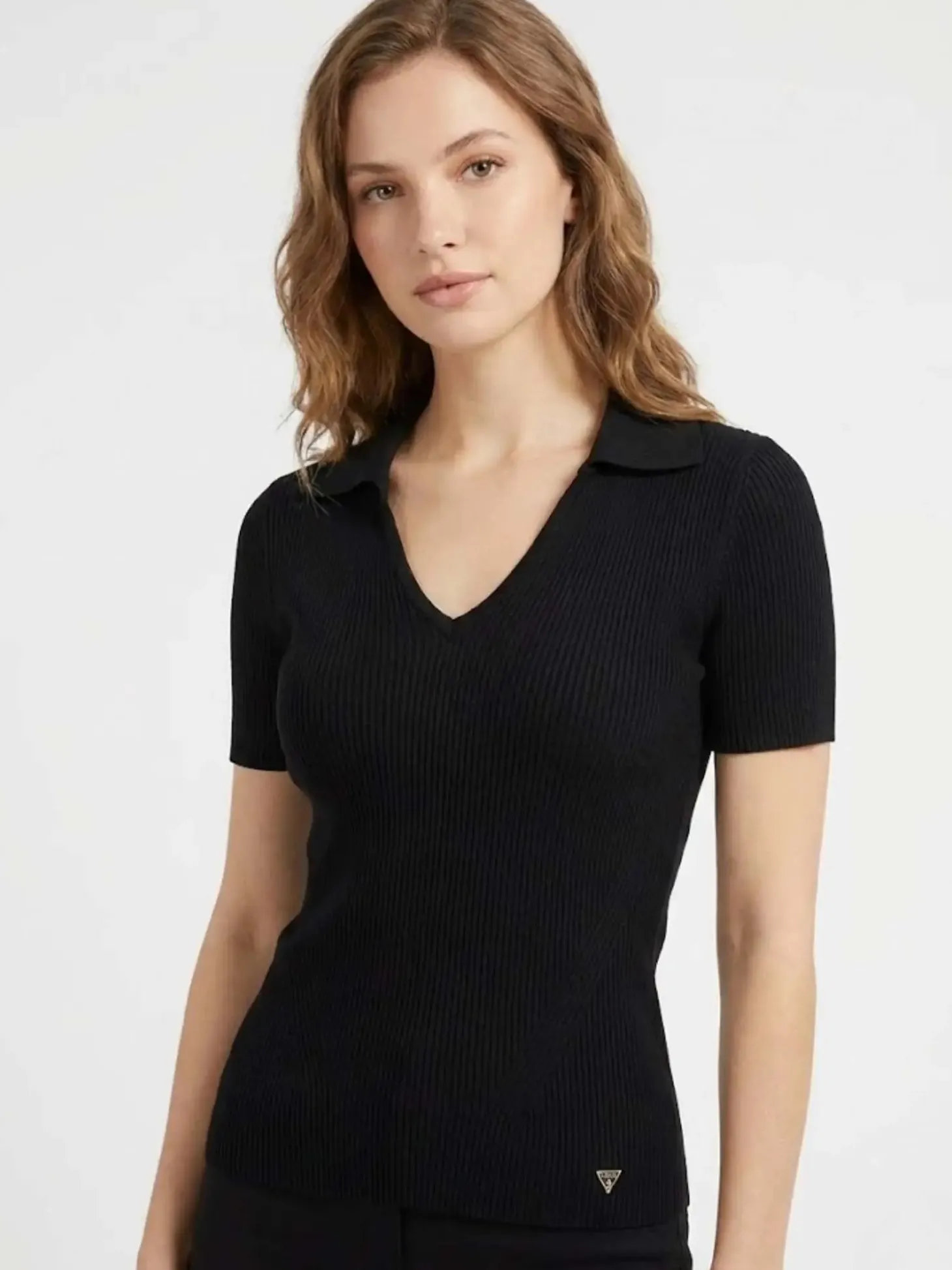 MAGLIA DONNA - GUESS APPAREL NERO - W6RR62 Z0132