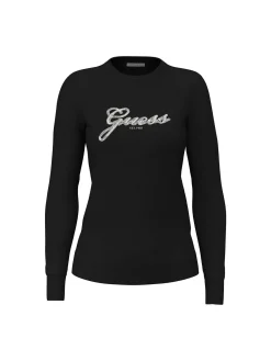 MAGLIA DONNA - GUESS APPAREL NERO - W6BR53 Z1454