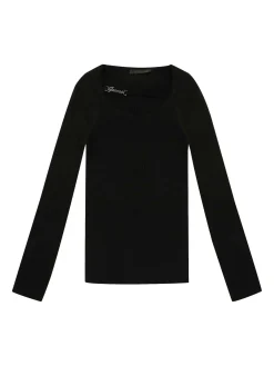 MAGLIA DONNA - GUESS APPAREL NERO - W6YR22 Z0966