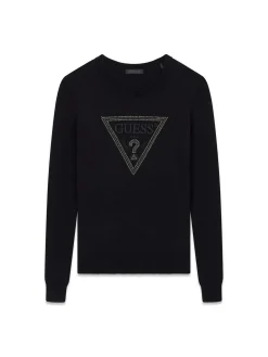 MAGLIA DONNA - GUESS APPAREL NERO - W6YR28 Z0976