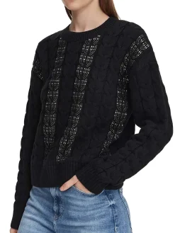 MAGLIA DONNA - GUESS APPAREL NERO - W6YR21 Z0965