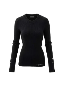 MAGLIA DONNA - GUESS APPAREL NERO - W6YR09 Z0948