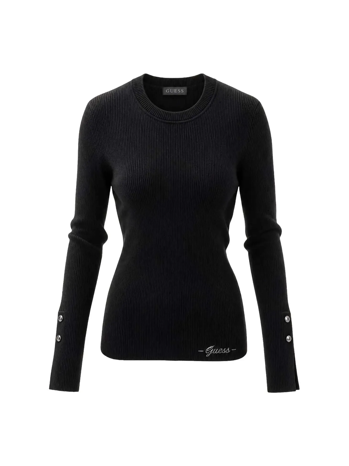 MAGLIA DONNA - GUESS APPAREL NERO - W6YR09 Z0948