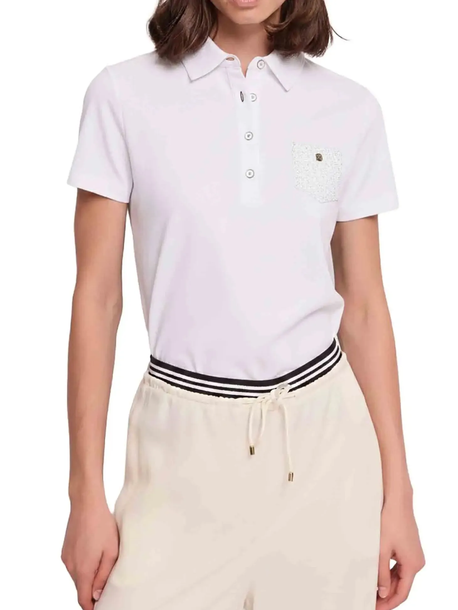 POLO DONNA - GAUDI JEANS BIANCO - 611BD64015