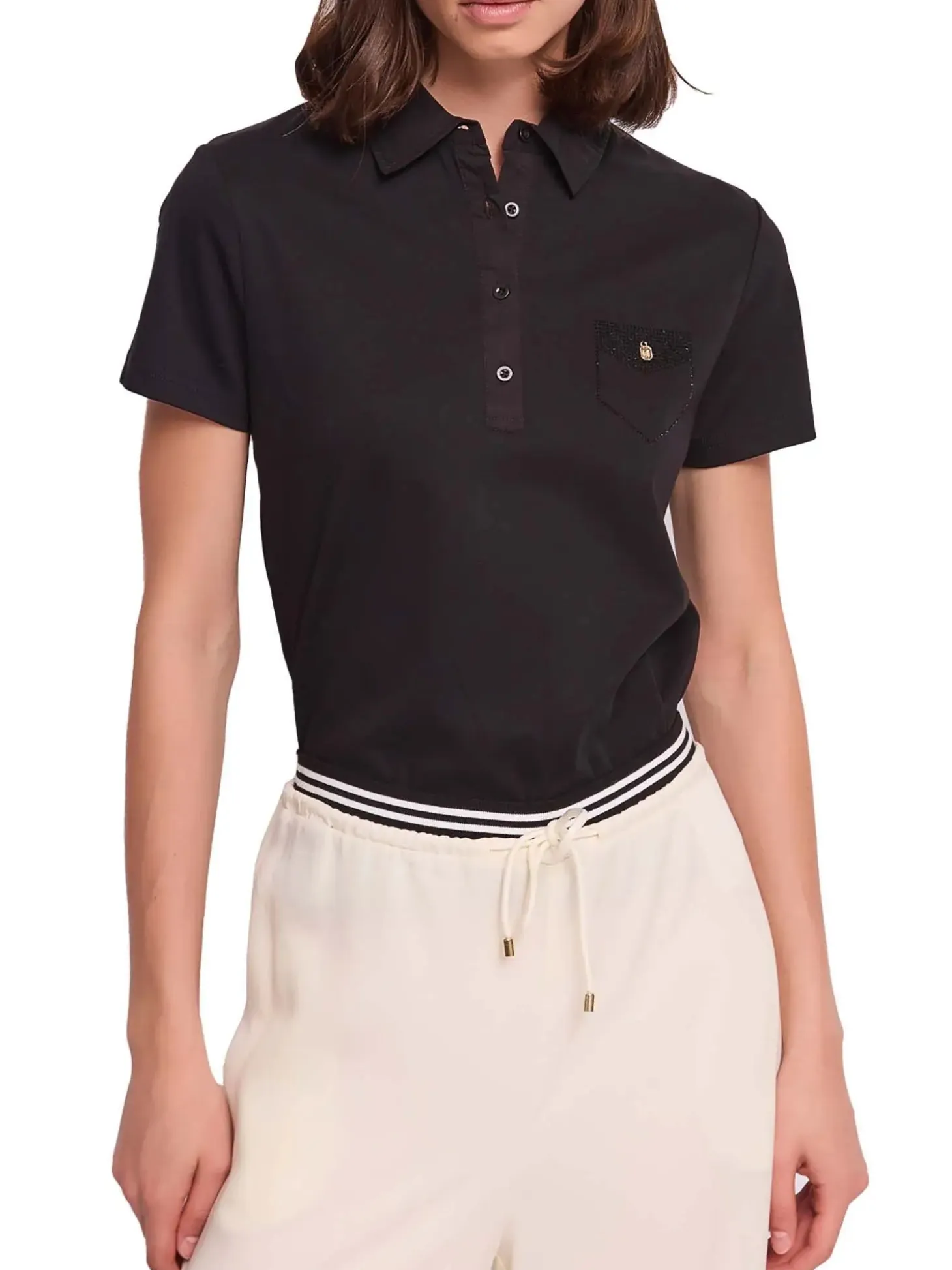 POLO DONNA - GAUDI JEANS NERO - 611BD64015