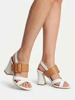 SANDALO DONNA - NAZARENO GABRIELLI BIANCO-CAMEL - 8102