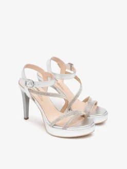 SANDALO DONNA - NERO GIARDINI ARGENTO - E513150DE