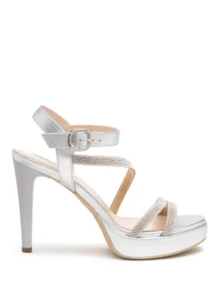 SANDALO DONNA - NERO GIARDINI ARGENTO - E513150DE