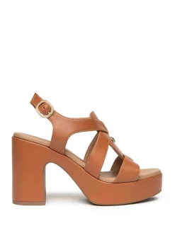 SANDALO DONNA - NERO GIARDINI COGNAC - E616092D