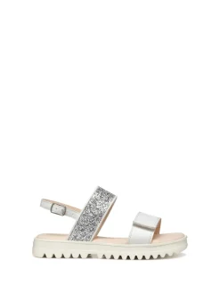 SANDALO RAGAZZA - GEOX BIANCO-ARGENTO - J556EA 0BCEW
