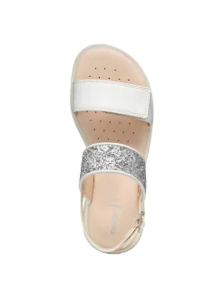 SANDALO RAGAZZA - GEOX BIANCO-ARGENTO - J556EA 0BCEW