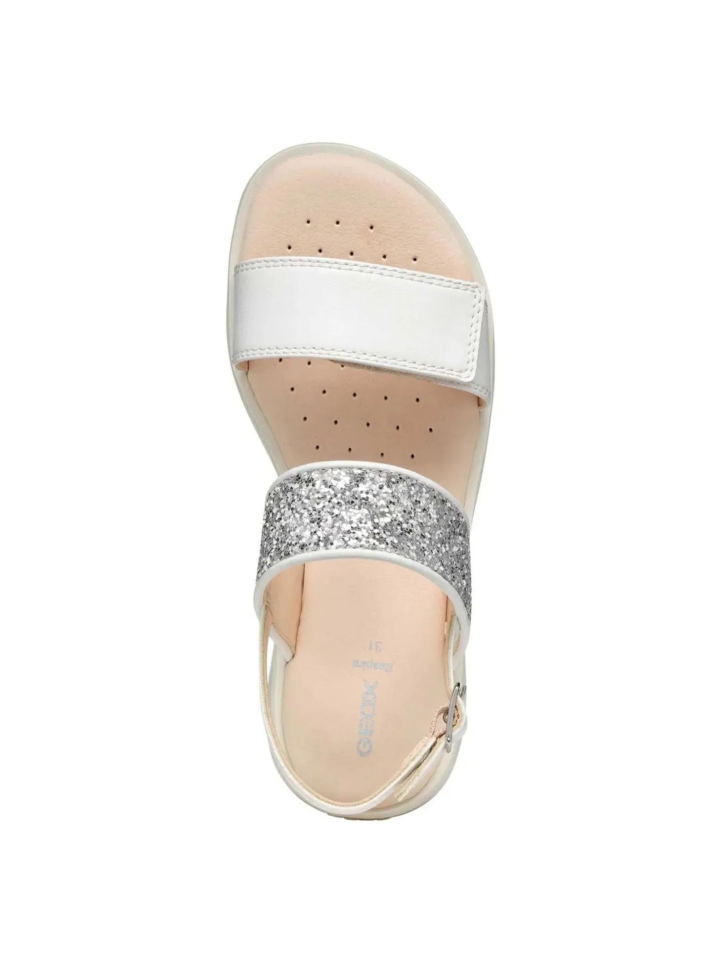 SANDALO RAGAZZA - GEOX BIANCO-ARGENTO - J556EA 0BCEW