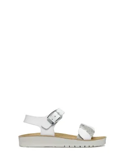 SANDALO RAGAZZA - GEOX BIANCO-ARGENTO - J55EAE 0BCEW