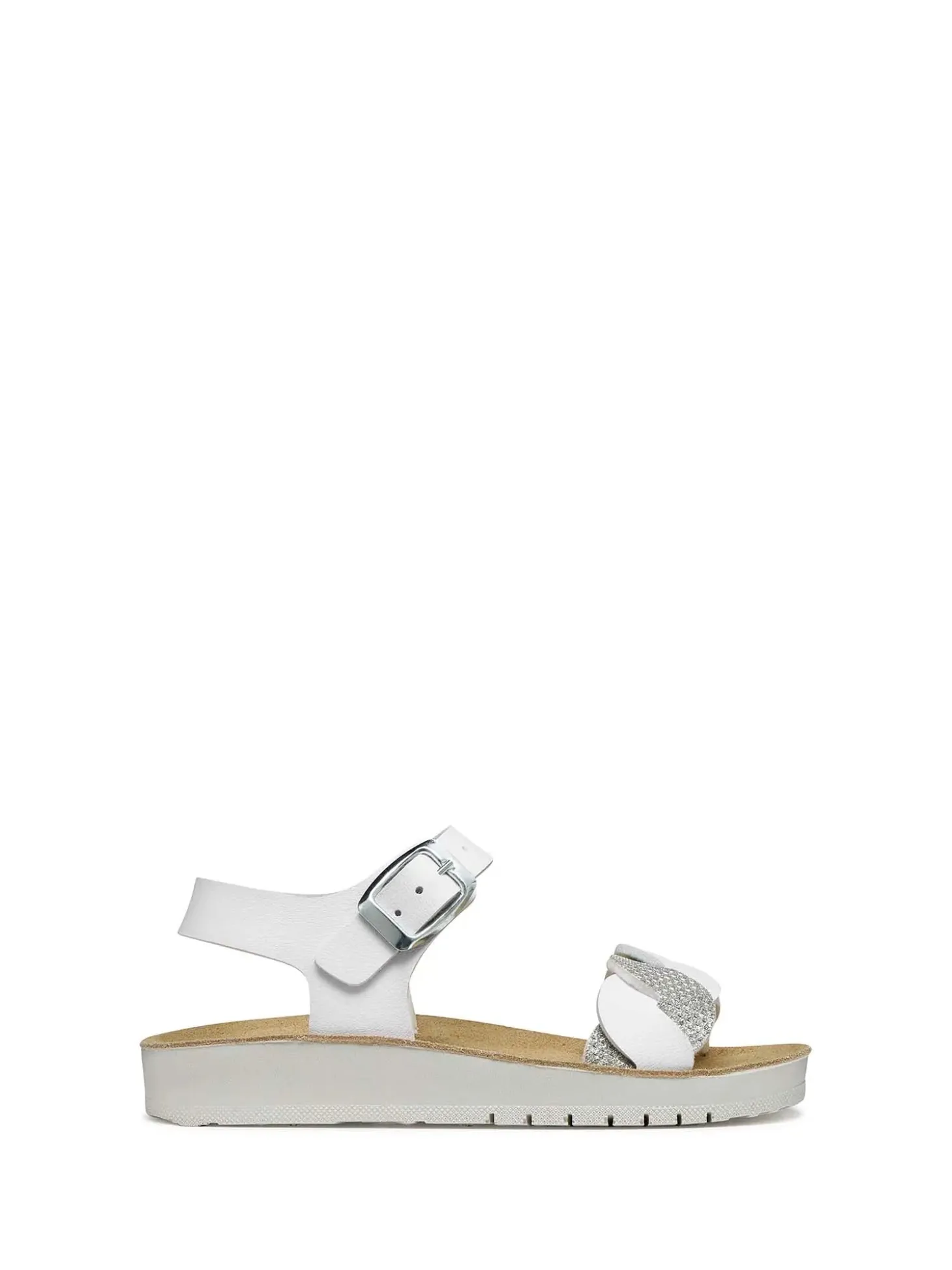 SANDALO RAGAZZA - GEOX BIANCO-ARGENTO - J55EAE 0BCEW
