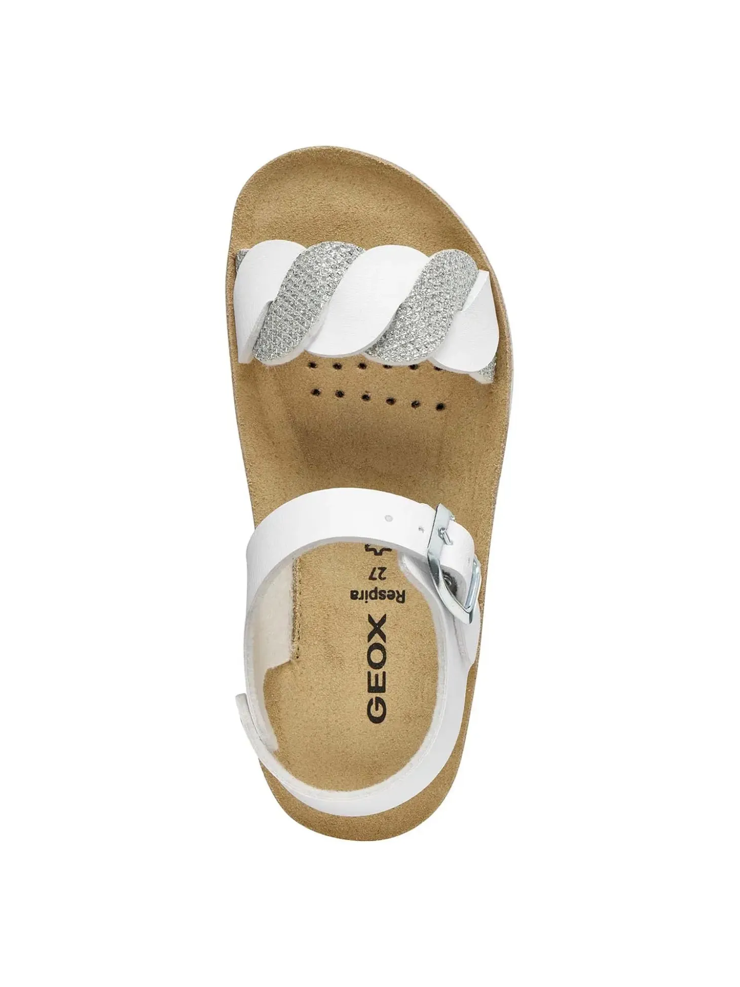 SANDALO RAGAZZA - GEOX BIANCO-ARGENTO - J55EAE 0BCEW