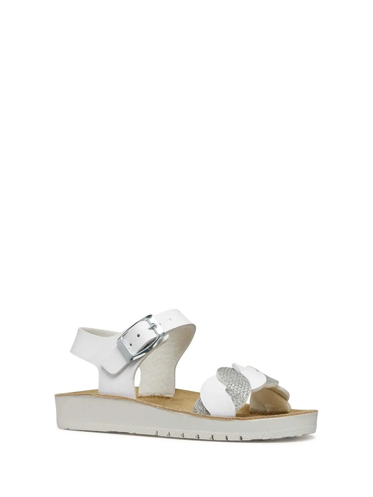 SANDALO RAGAZZA - GEOX BIANCO-ARGENTO - J55EAE 0BCEW