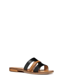 SCALZATO DONNA - GEOX NERO-CAMEL - D65YMP 0001J