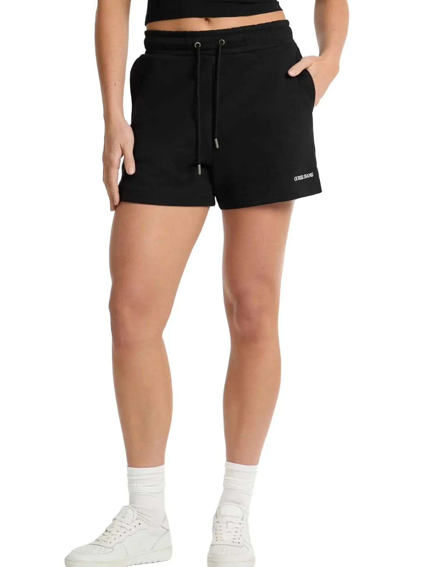 SHORT DONNA - GUESS JEANS NERO - W5GD0O K68I4