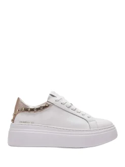 SNEAKERS DONNA - EMANUELLE VEE BIANCO-ORO - 462P-100-10-P003