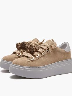 SNEAKERS DONNA - EMANUELLE VEE BEIGE - 462P-100-12-P011