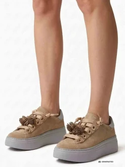 SNEAKERS DONNA - EMANUELLE VEE BEIGE - 462P-100-12-P011