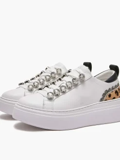 SNEAKERS DONNA - EMANUELLE VEE BIANCO-NERO - 462P-100-13-P003