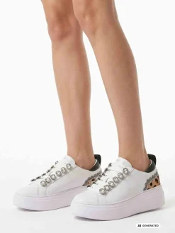 SNEAKERS DONNA - EMANUELLE VEE BIANCO-NERO - 462P-100-13-P003