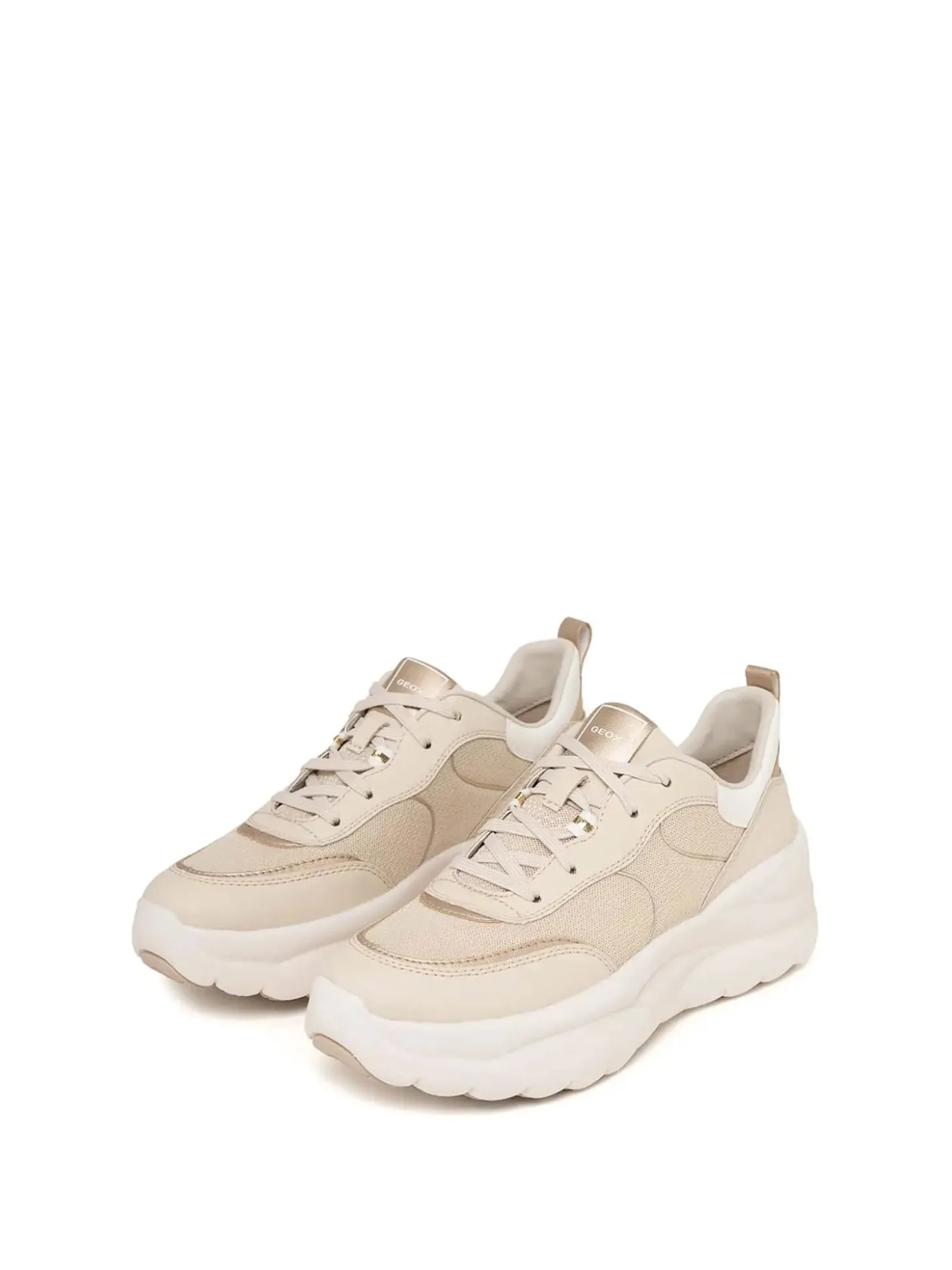 SNEAKERS DONNA - GEOX BEIGE-ORO - D651FB 09BBN