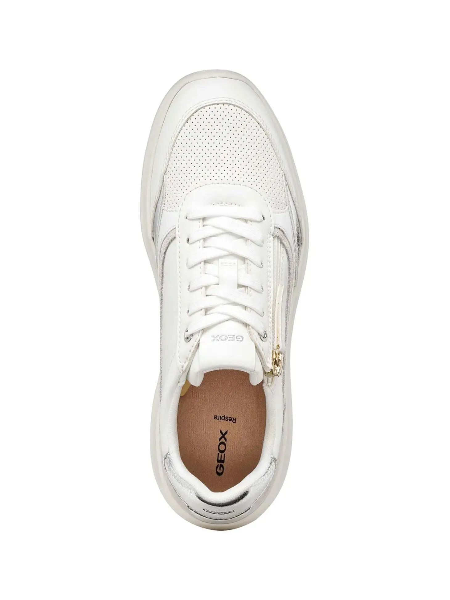SNEAKERS DONNA - GEOX BIANCO-ARGENTO - D56YNE 0BCBN