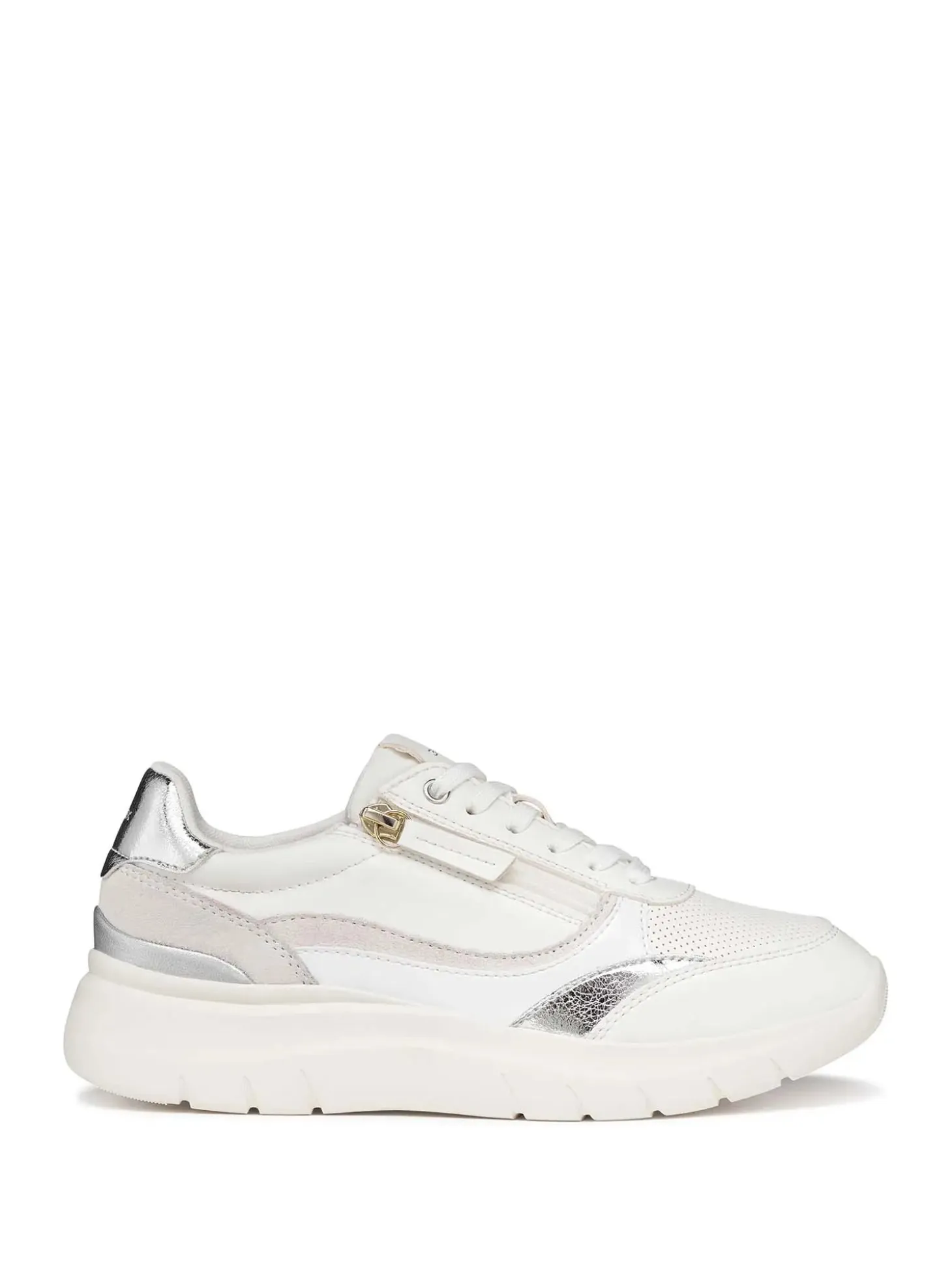 SNEAKERS DONNA - GEOX BIANCO-ARGENTO - D56YNE 0BCBN