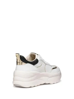 SNEAKERS DONNA - GEOX BIANCO-ORO - D651FB 09BBN