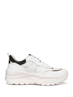 SNEAKERS DONNA - GEOX BIANCO-ORO - D651FB 09BBN