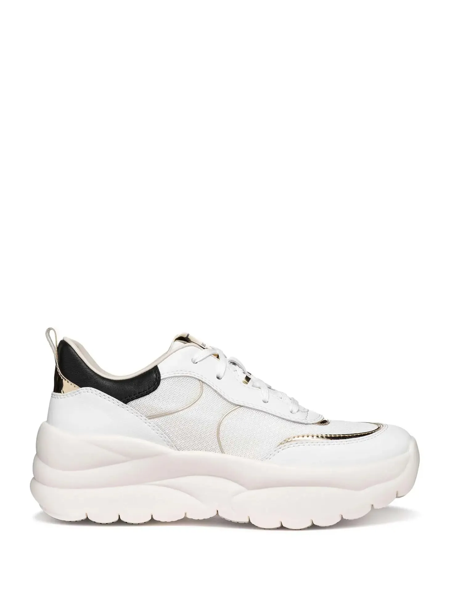 SNEAKERS DONNA - GEOX BIANCO-ORO - D651FB 09BBN